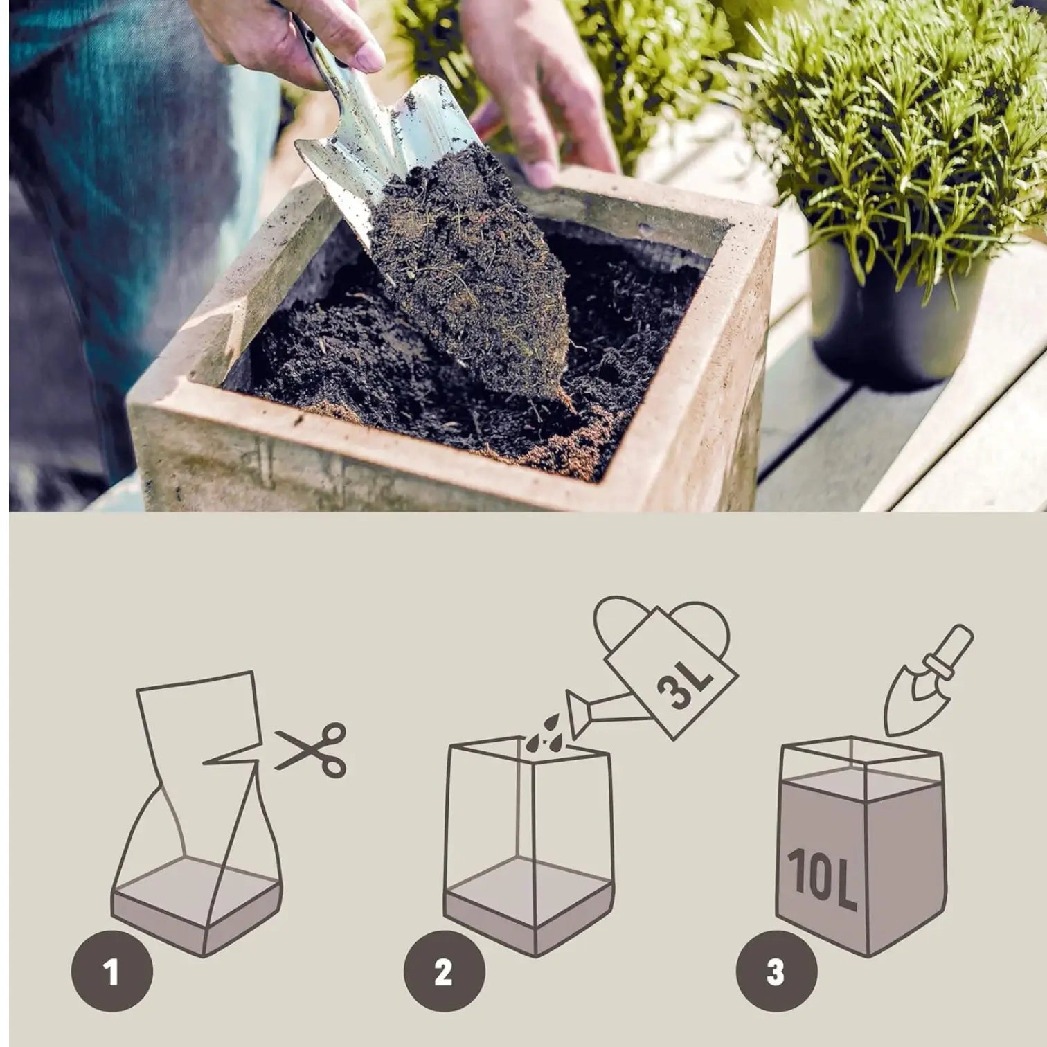 Compact Coco Coir Soil on white background, product photo 3.