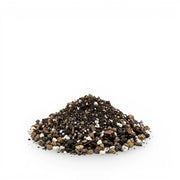 Heap of bonsai potting mix with small stones on a white background