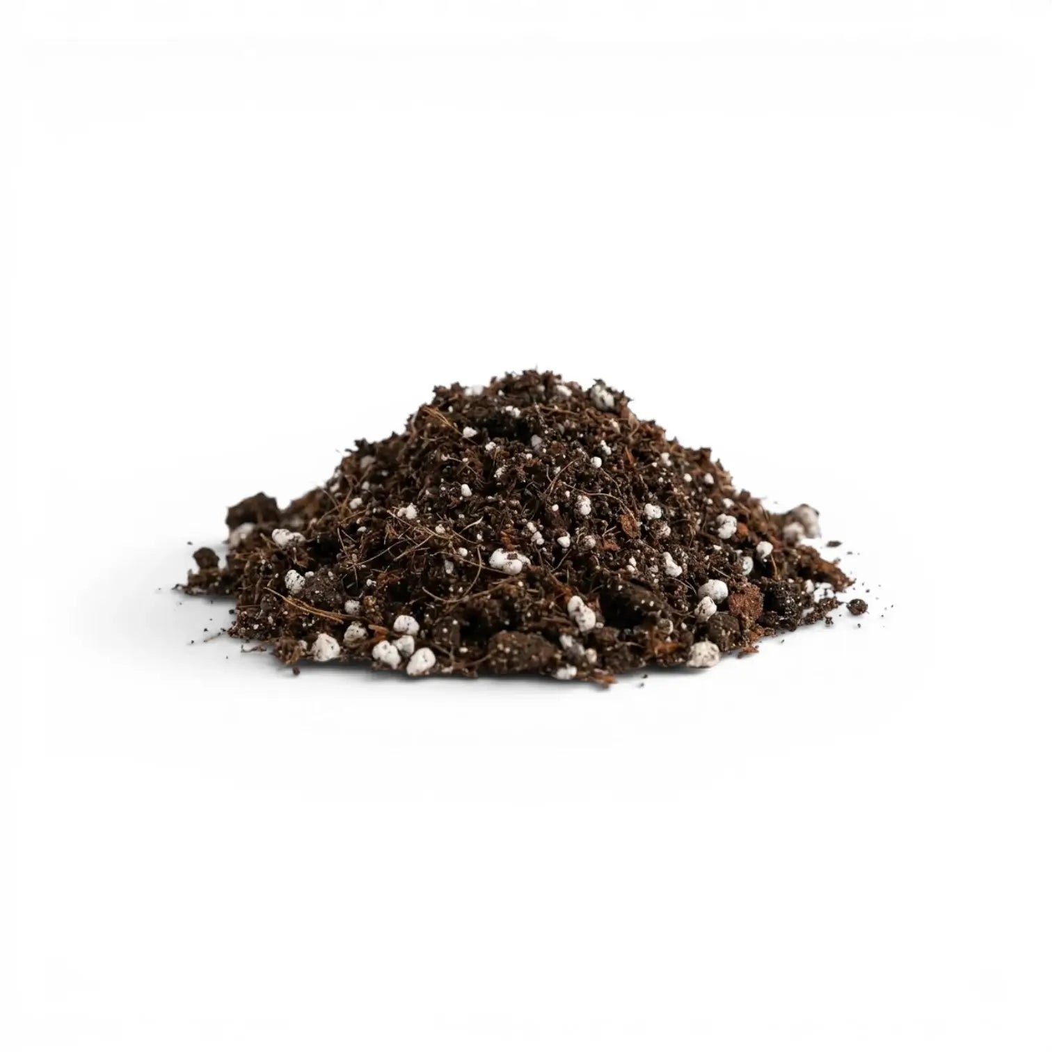 Heap of Fern potting mix on a white background