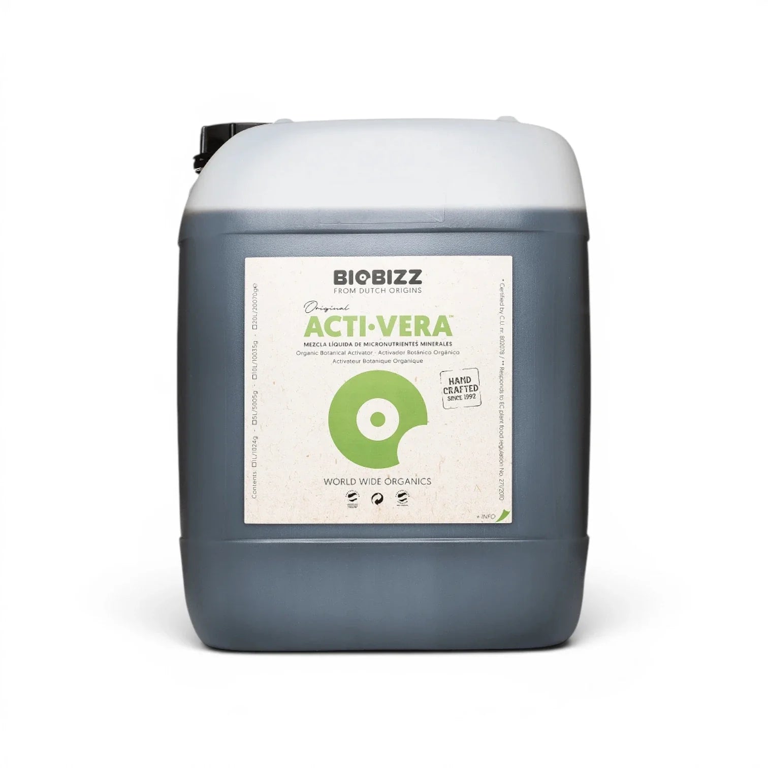 Biobizz Acti Vera 10 L bottle on a white background