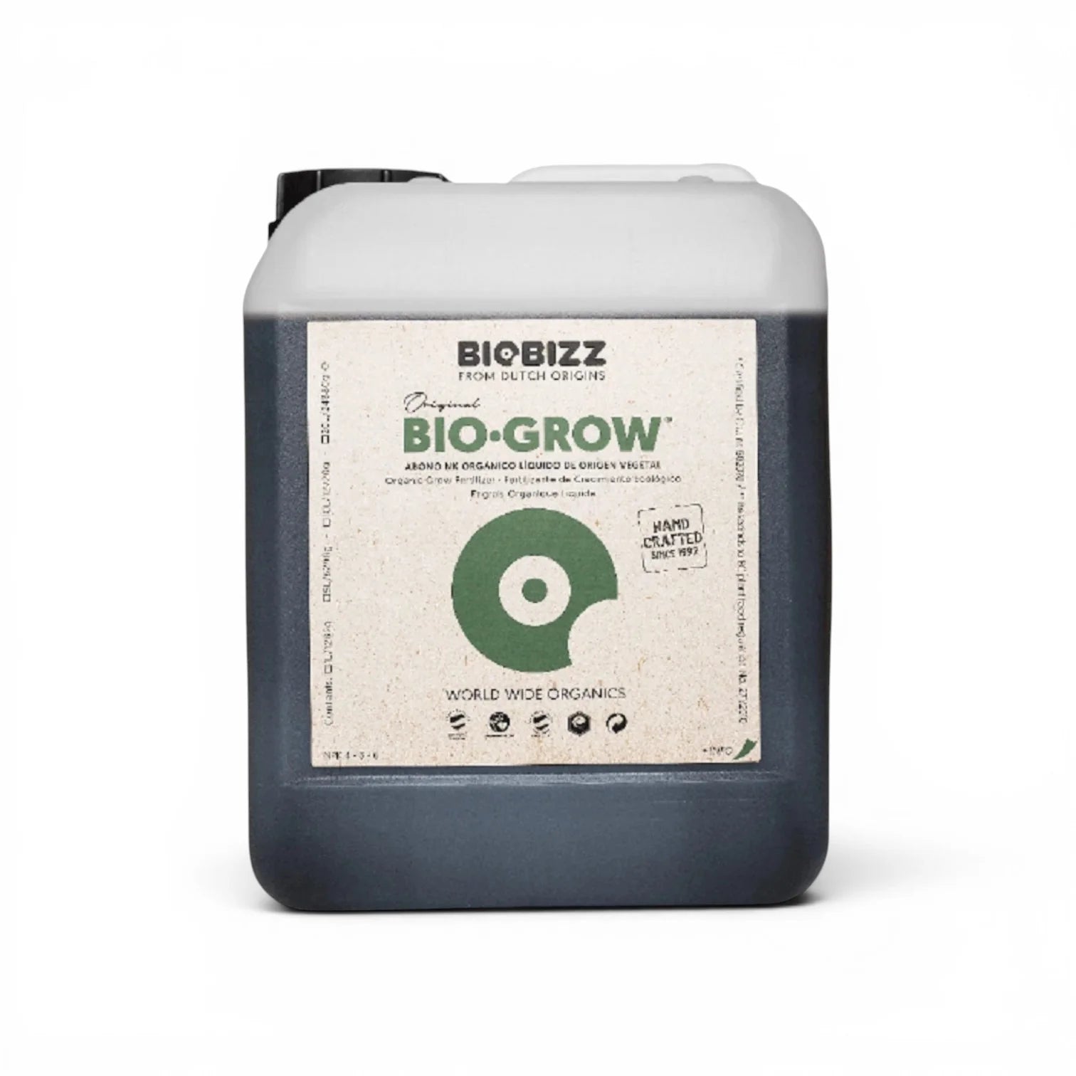 Biobizz Bio Grow 5 L bottle on a white background