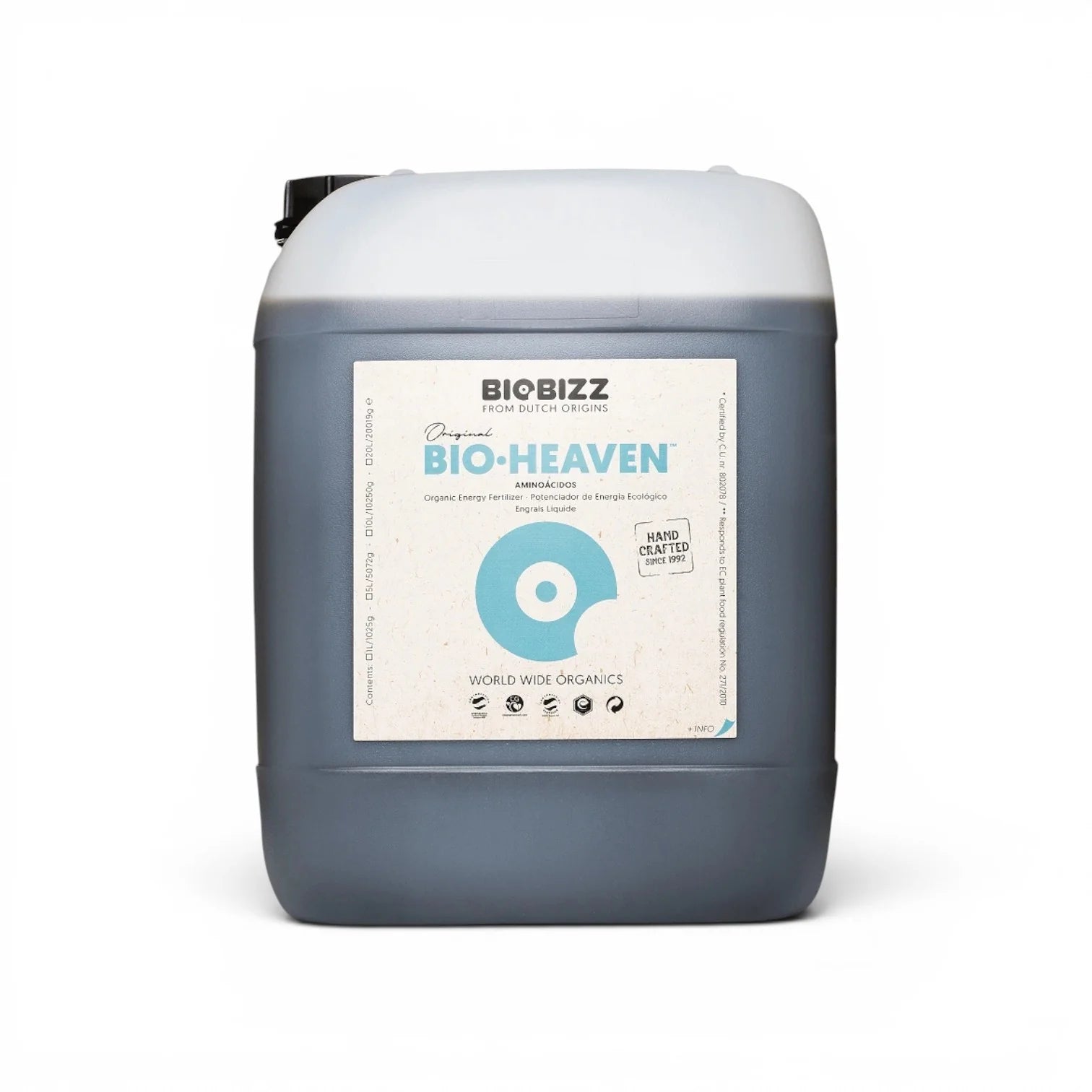 Biobizz Bio Heaven 10 L bottle on a white background