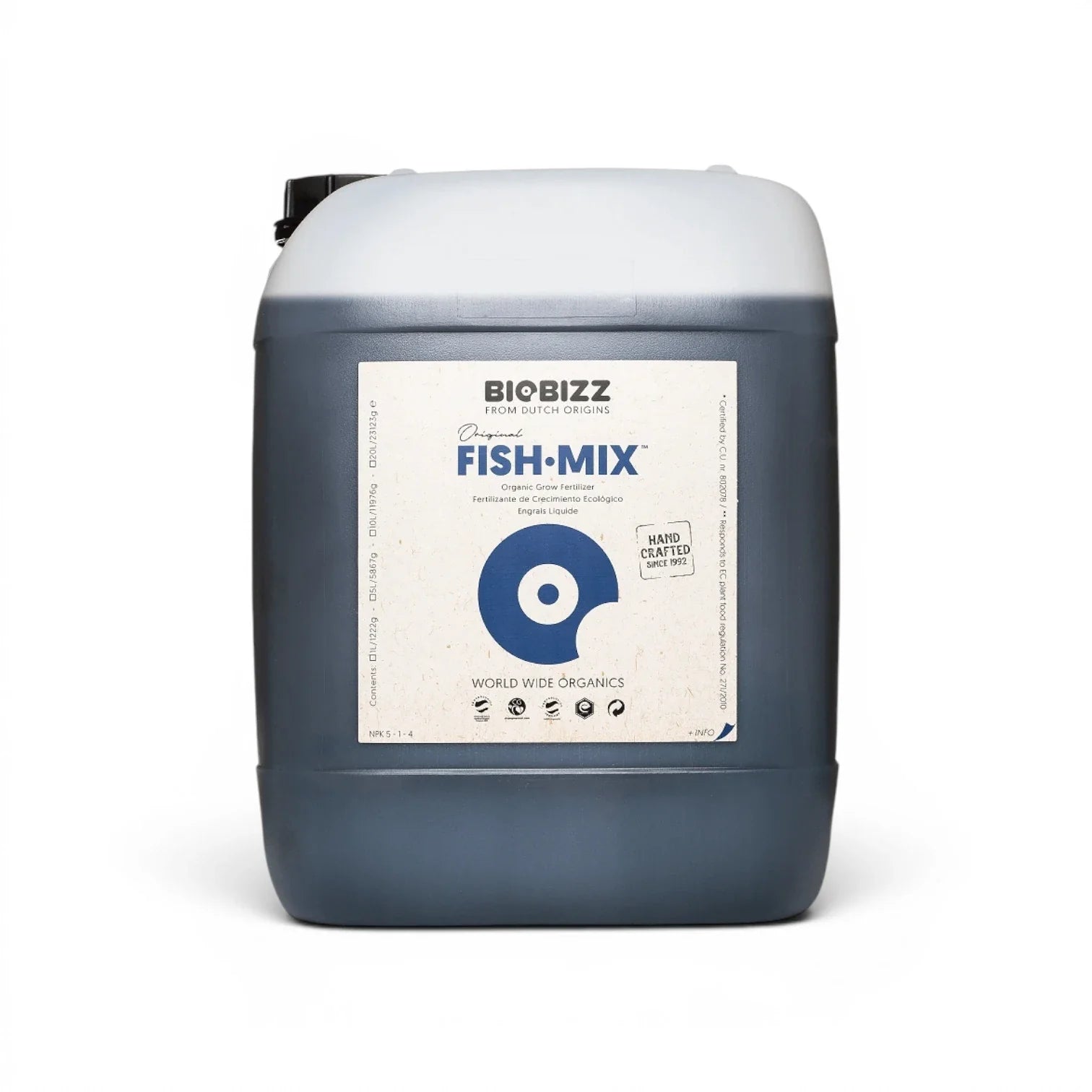 Biobizz Fish Mix 10 L bottle on a white background