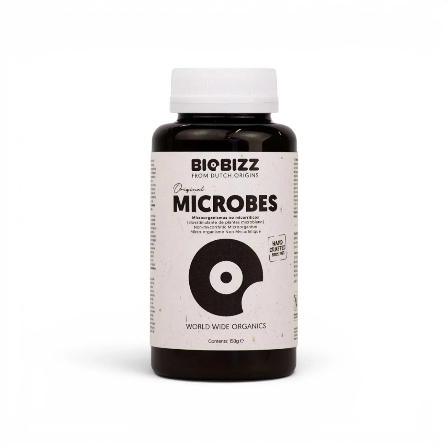 Biobizz Microbes 150 g bottle on a white background