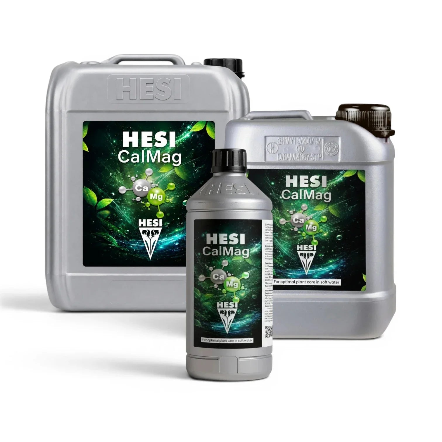 HESI CalMag bottles in multiple sizes on a white background