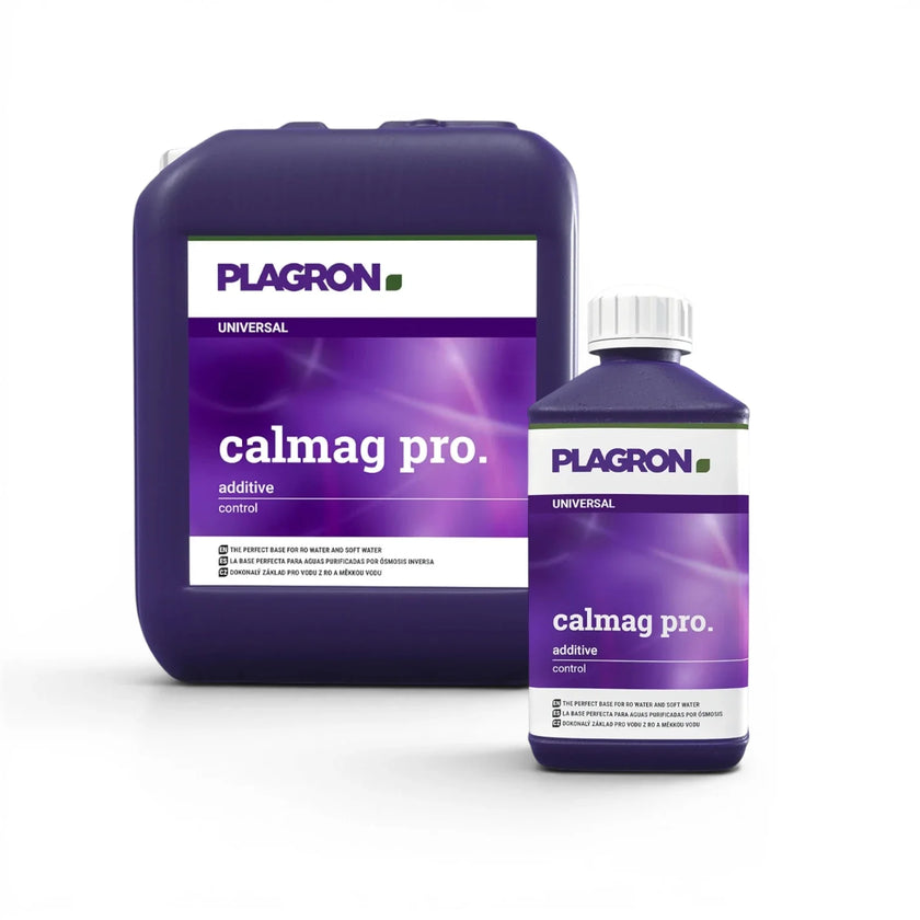 Plagron CalMag Pro bottles in multiple sizes on a white background