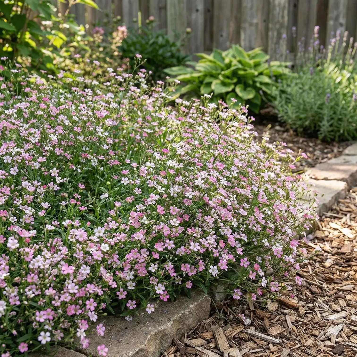 Gypsophila repens 'Rosea' close-up detail.