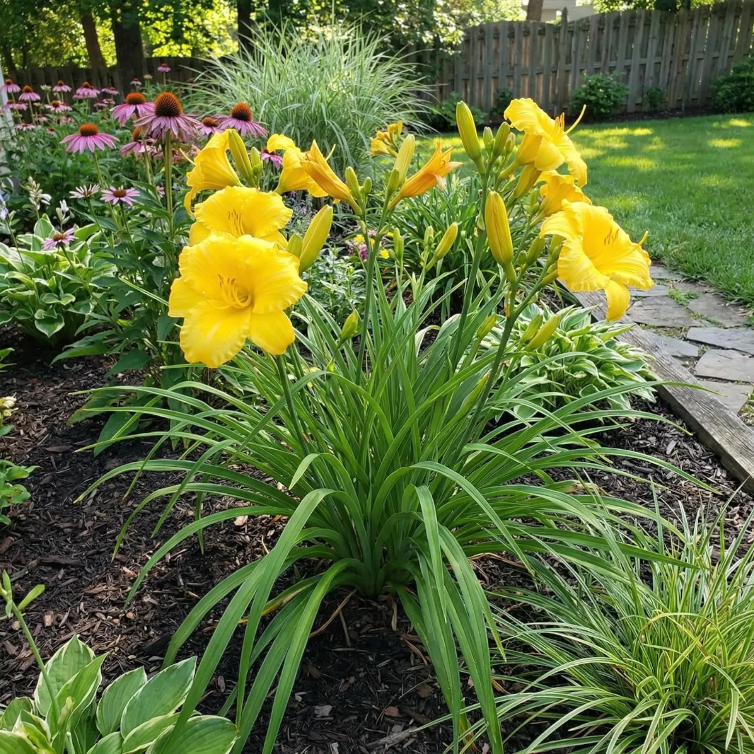 Hemerocallis 'Stella de Oro' detail shot.