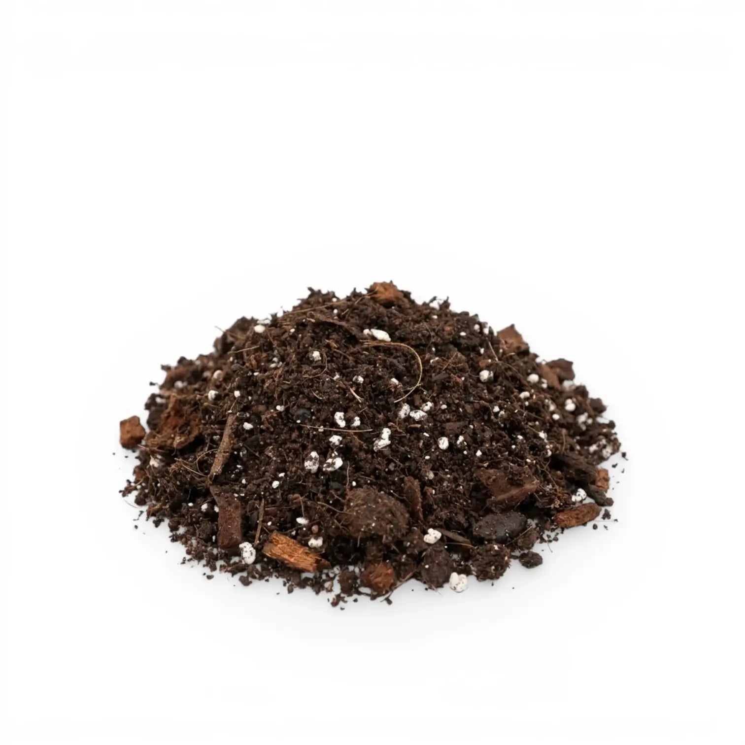 Heap of Hoya potting mix on a white background