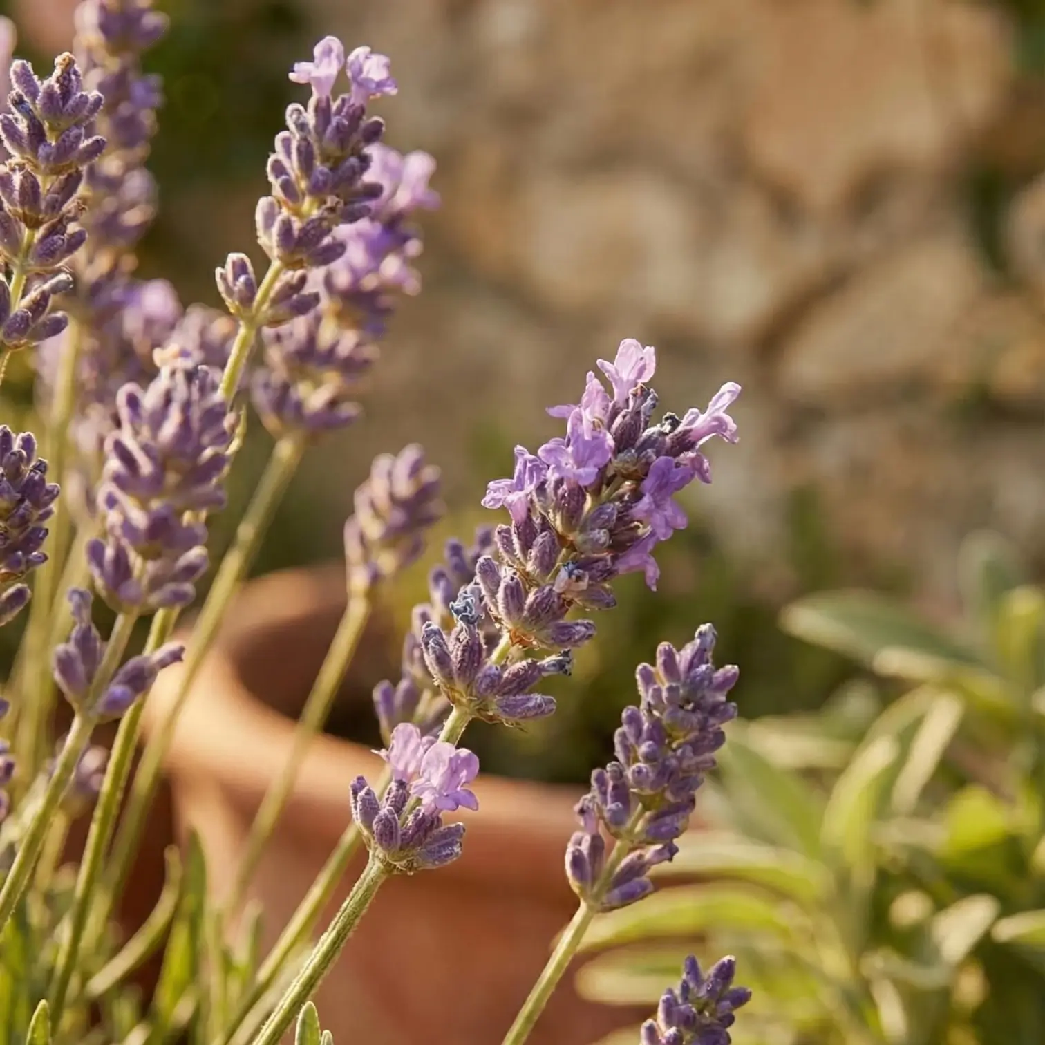 Lavandula angustifolia 'Munstead' detail shot.
