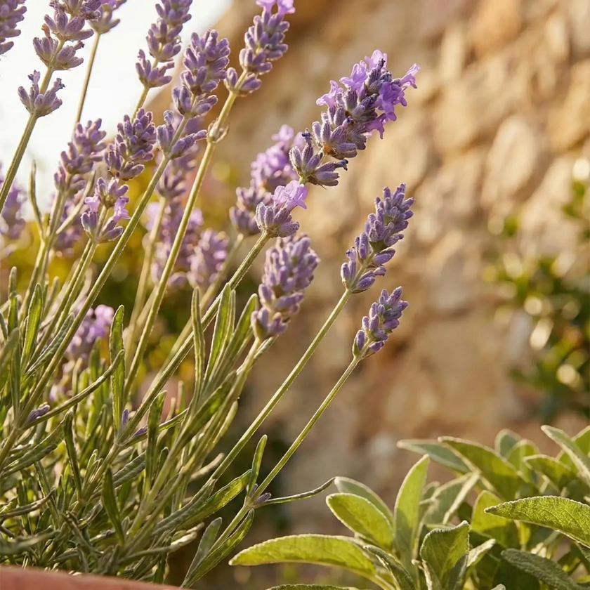 Lavandula angustifolia 'Munstead' detail shot.