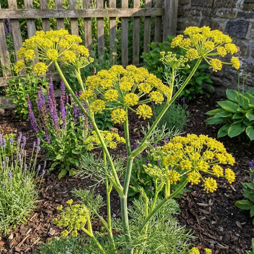 Levisticum officinale plant detail.