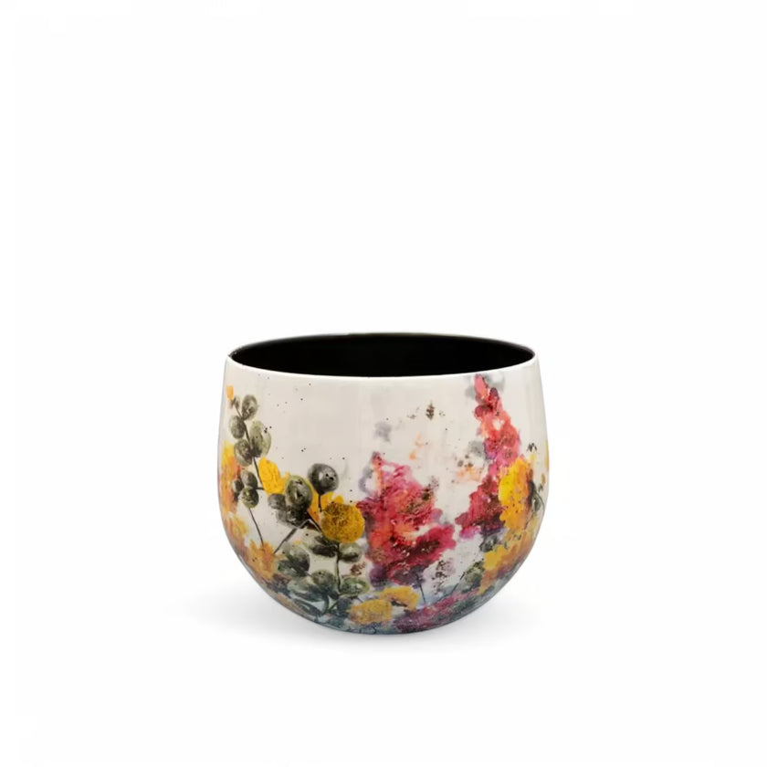Planter 'Floral White' main product photo on white background.