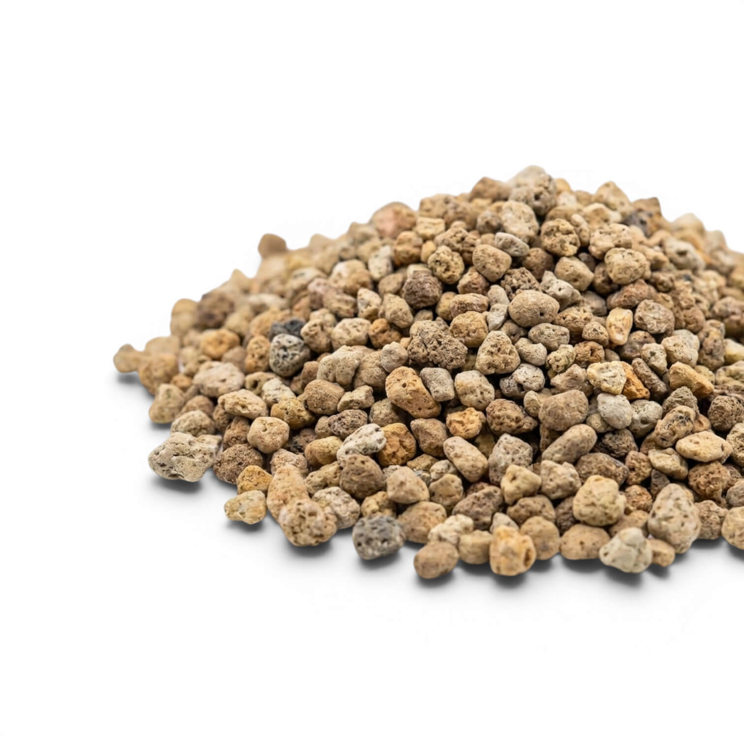 Heap of pumice stones on a white background