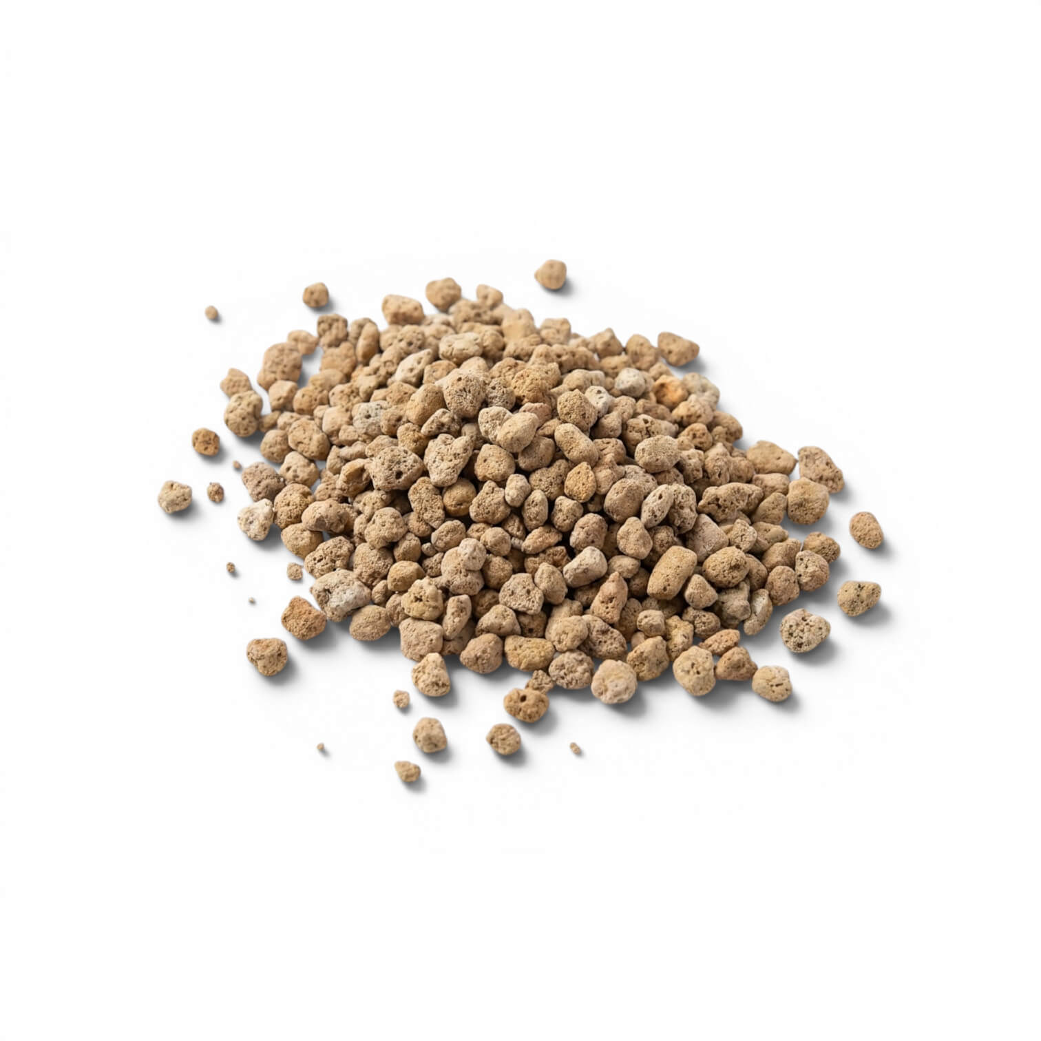 Heap of pumice stones on a white background