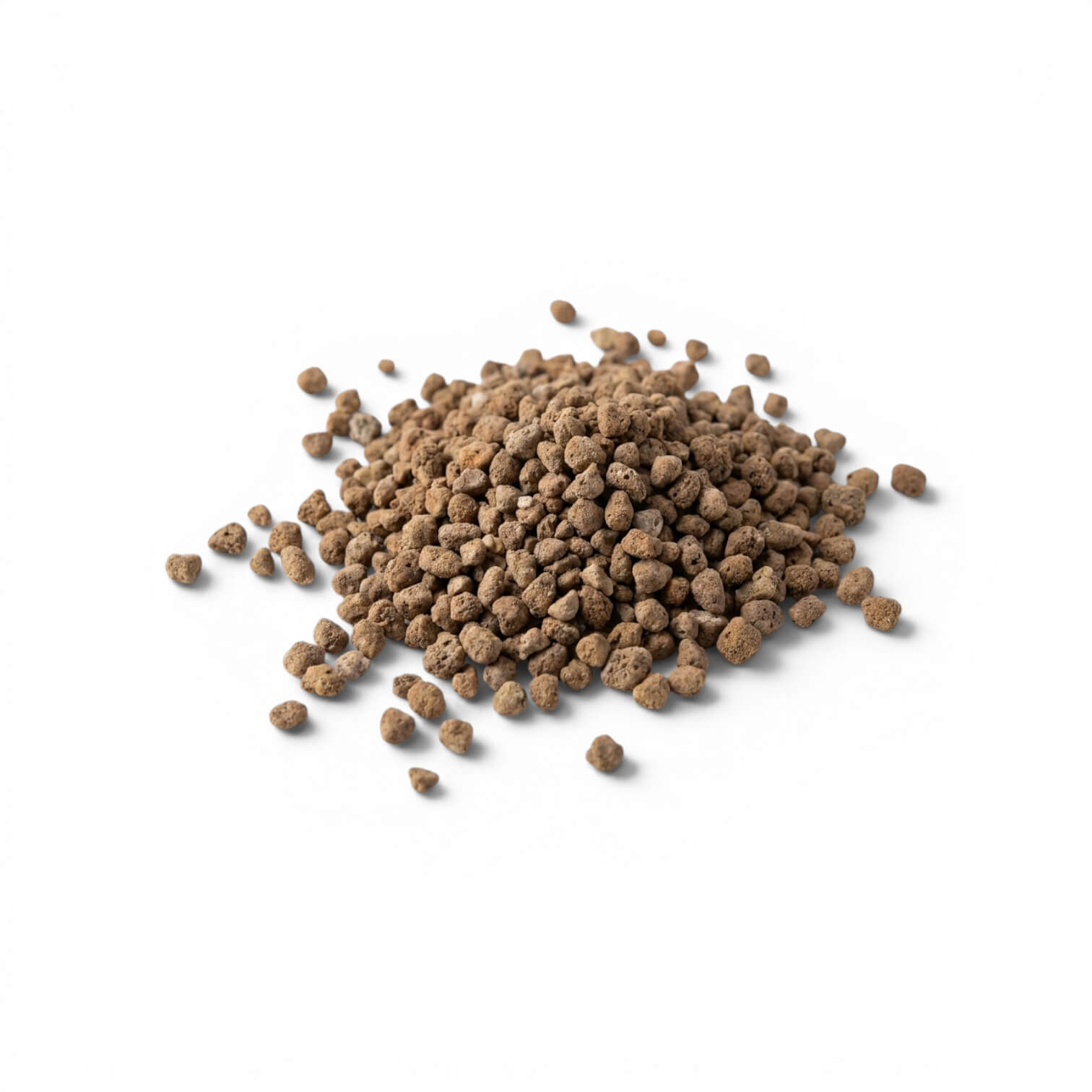 Pumice heap on a white background