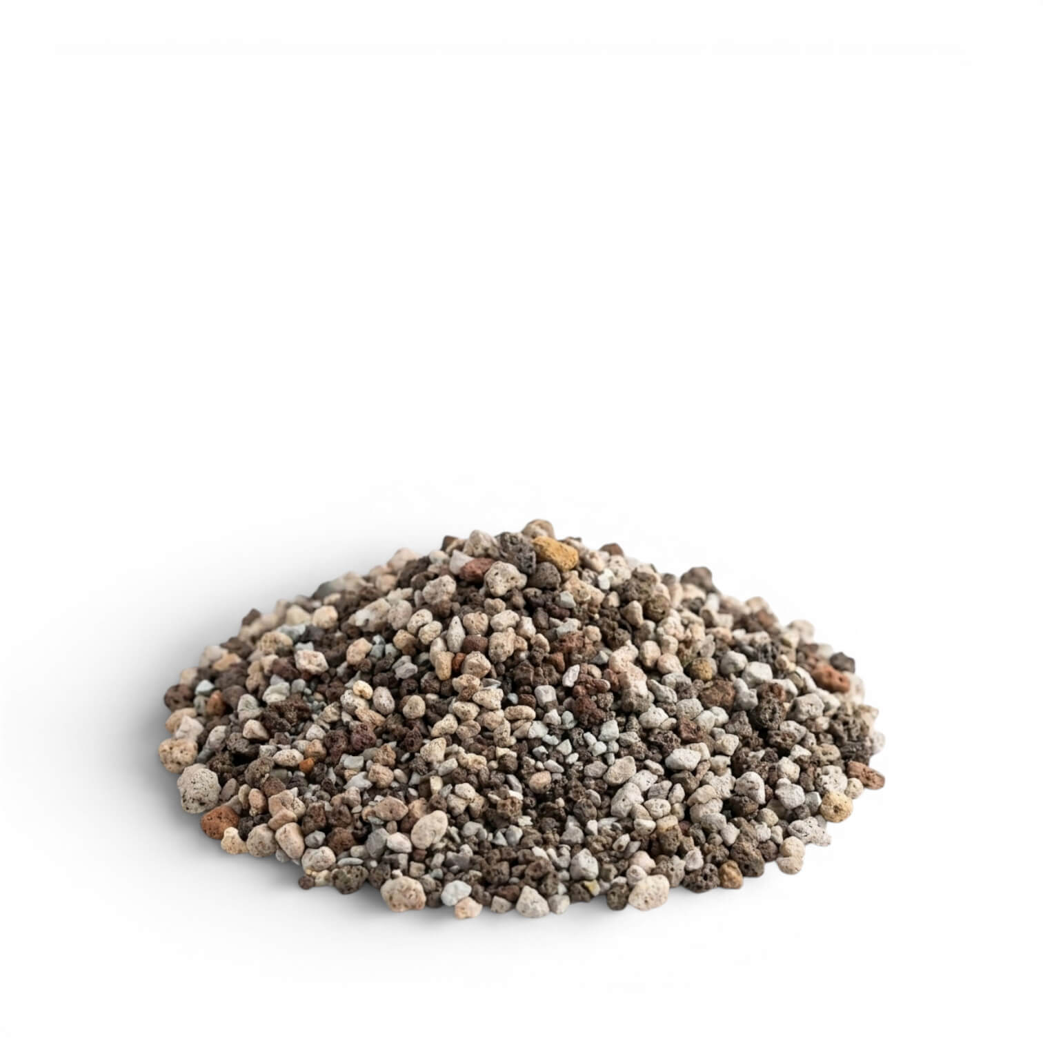 Heap of semi-hydro potting mix on a white background