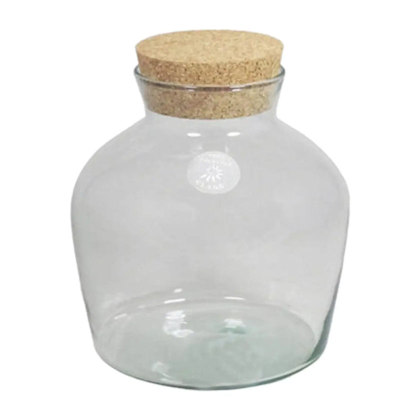 Terrarium jar 'Dean' with cork plug main product photo on white background.