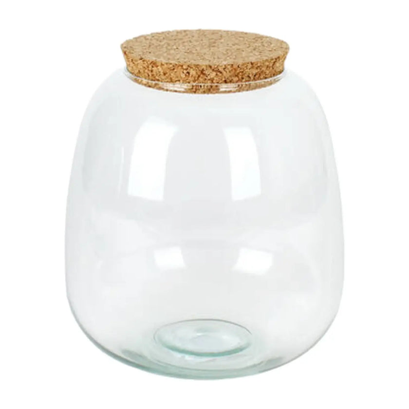 Terrarium jar 'Richmond' with cork plug main product photo on white background.