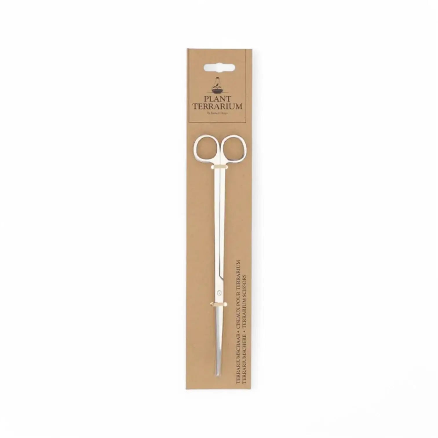 Terrarium scissors on white background.