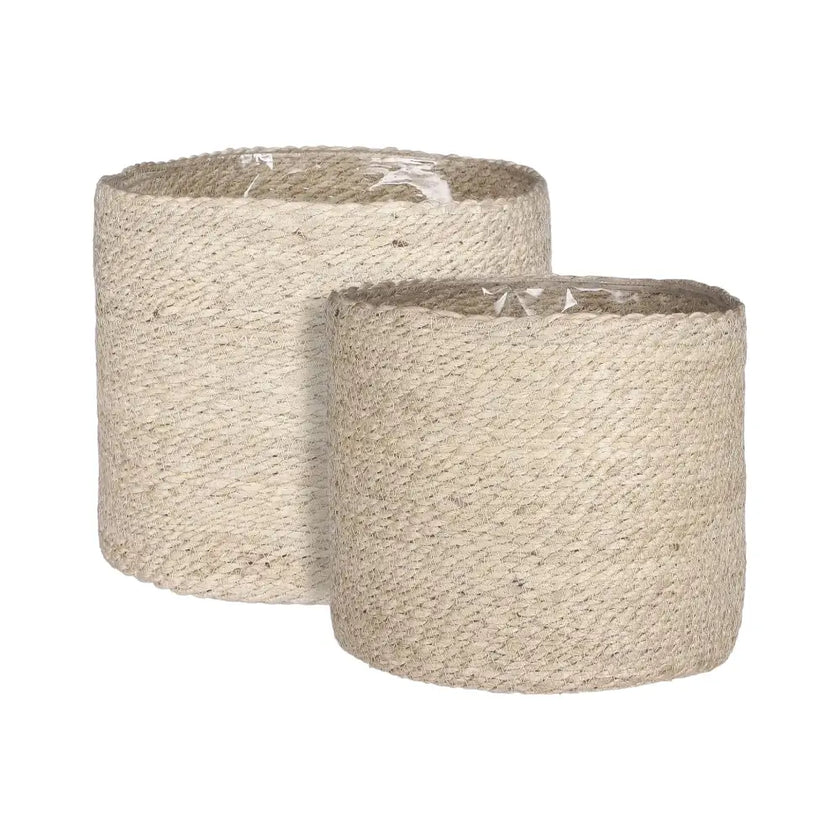 Blumentopf geflochten – Planzenkorb 'Atlantic' Hauptproduktfoto vor weißem Hintergrund.