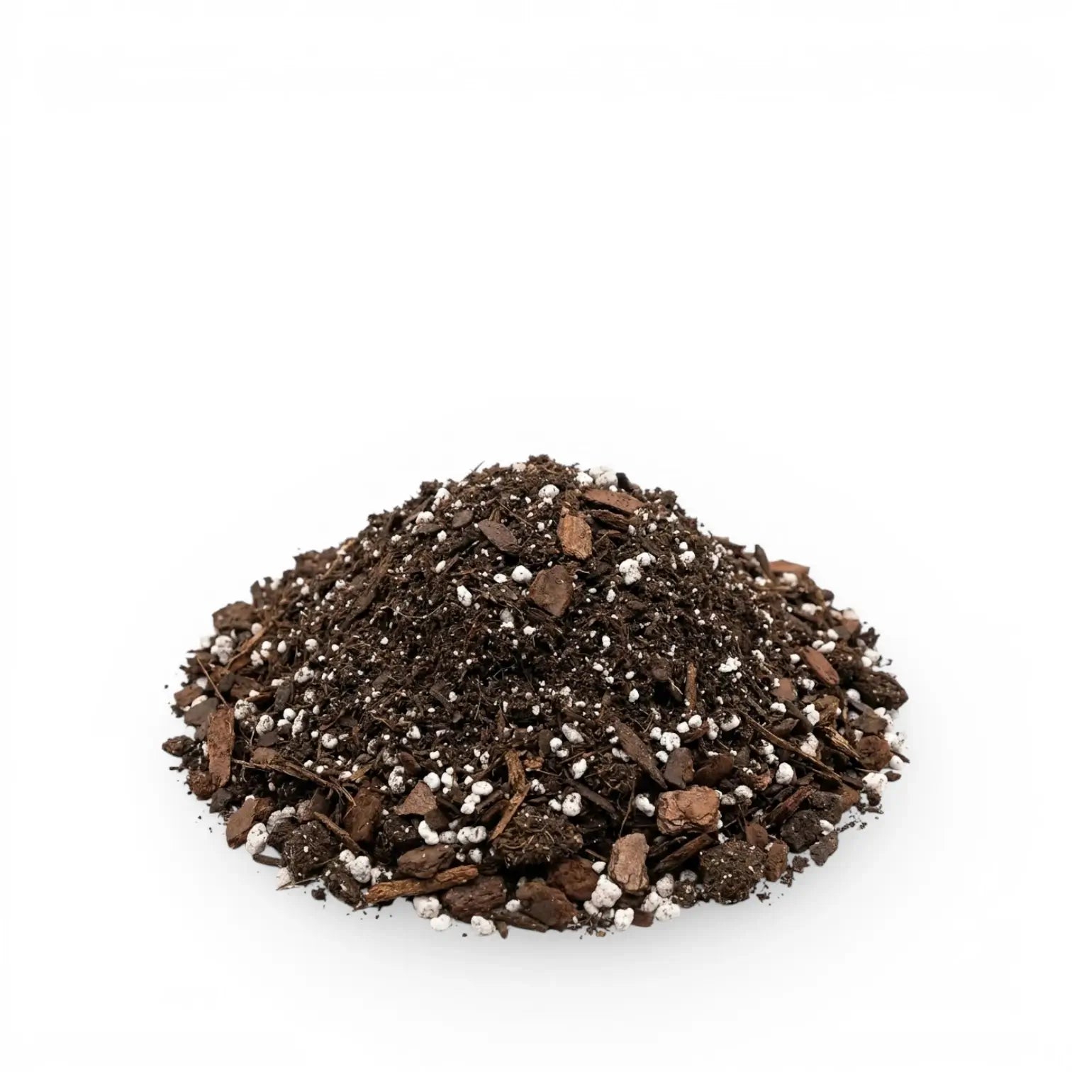 Heap of Anthurium potting mix on a white background