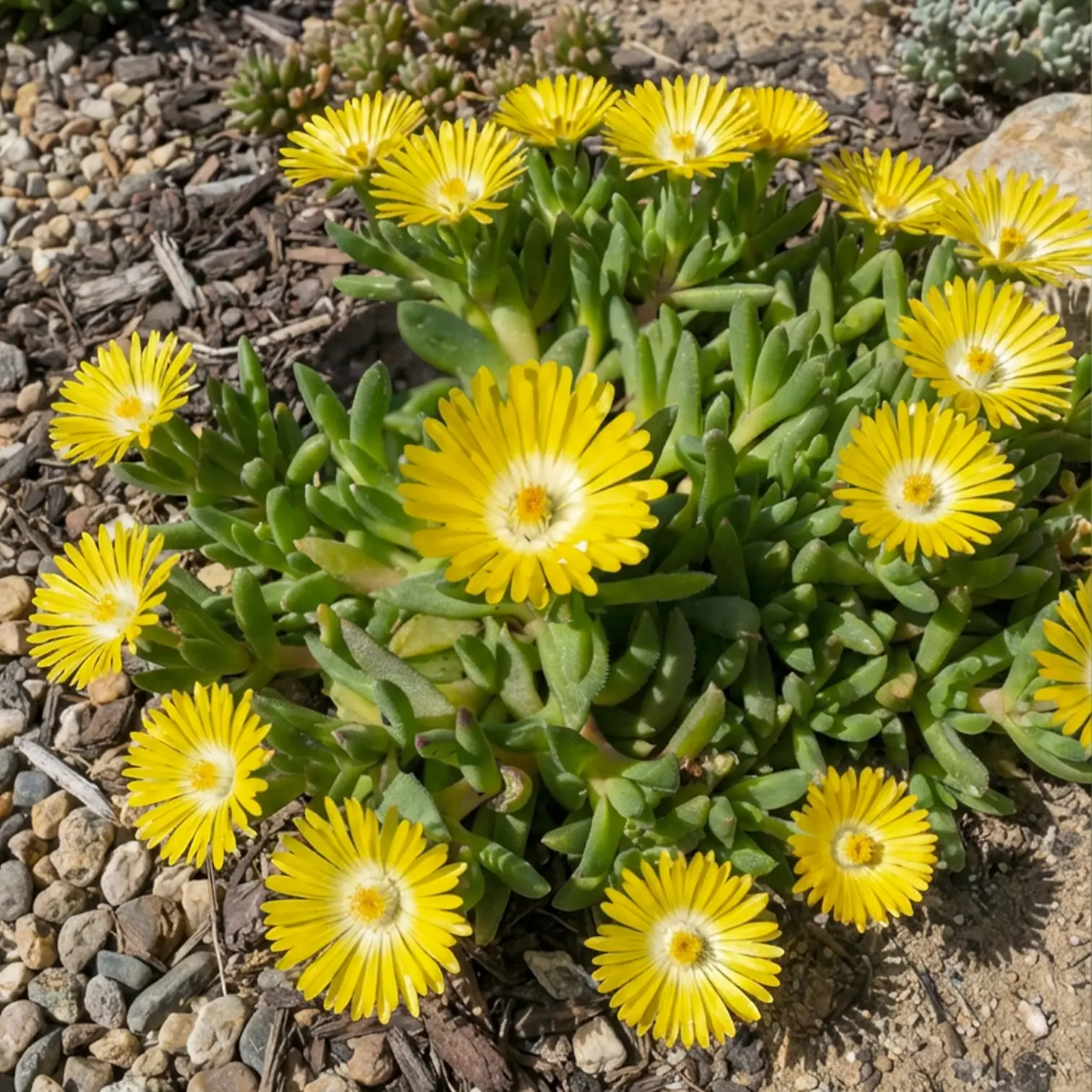 Delosperma congestum close-up detail.