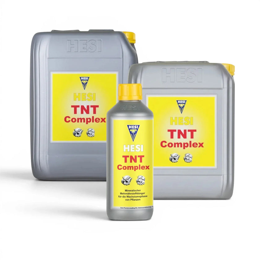 HESI TNT Complex bottles in multiple sizes on a white background