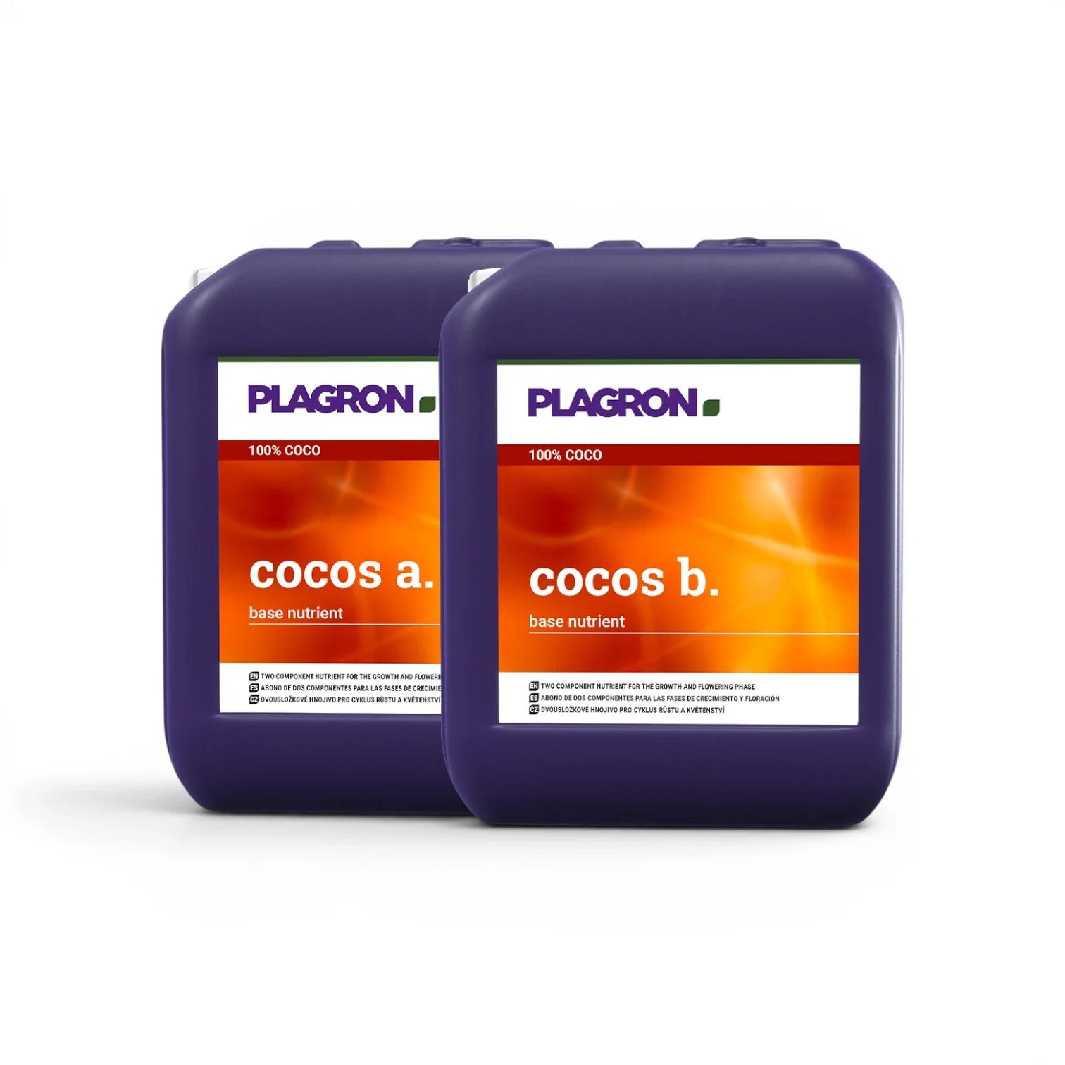 Plagron Cocos A+B 5 L bottle set on a white background