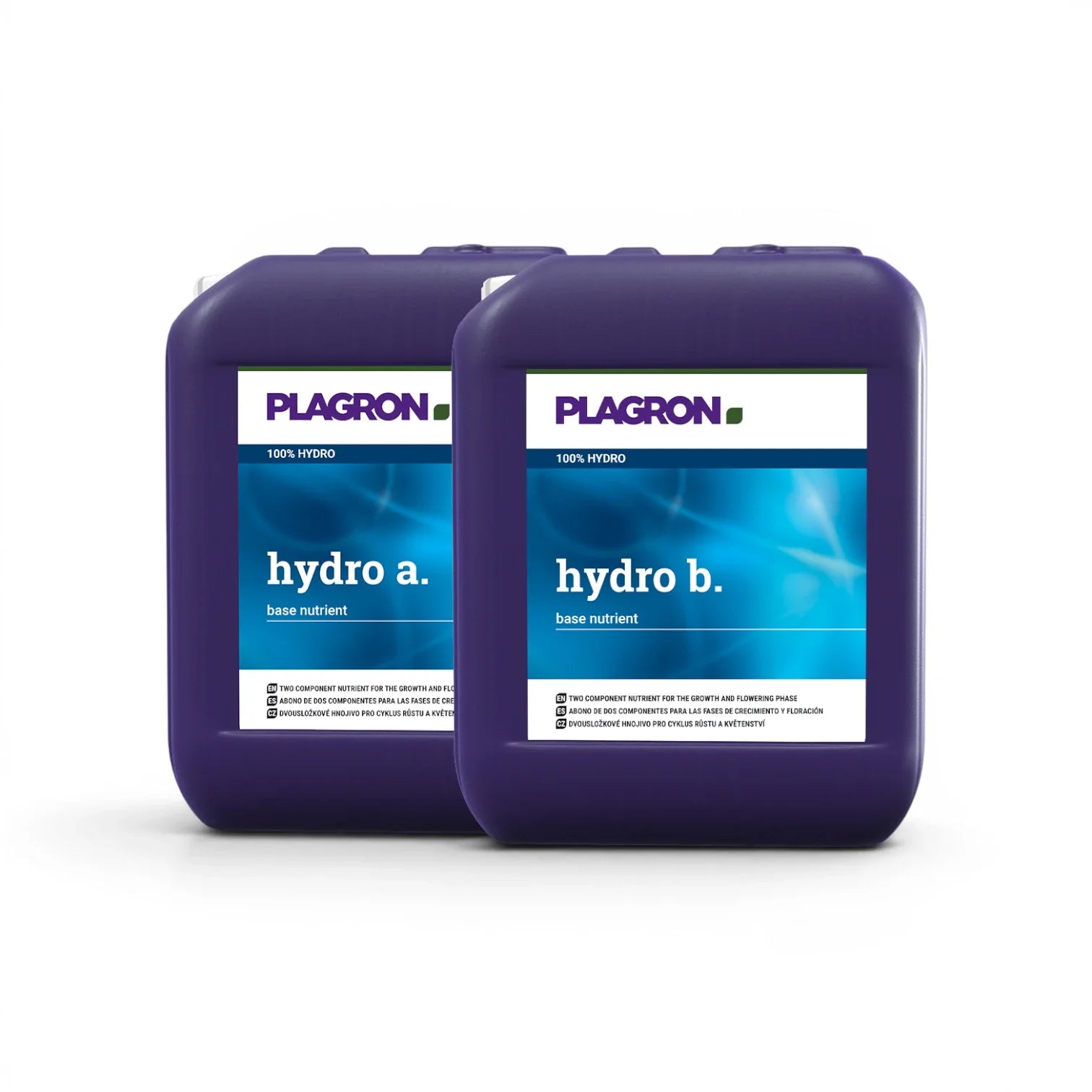 Plagron Hydro A+B 10 L bottle set on a white background
