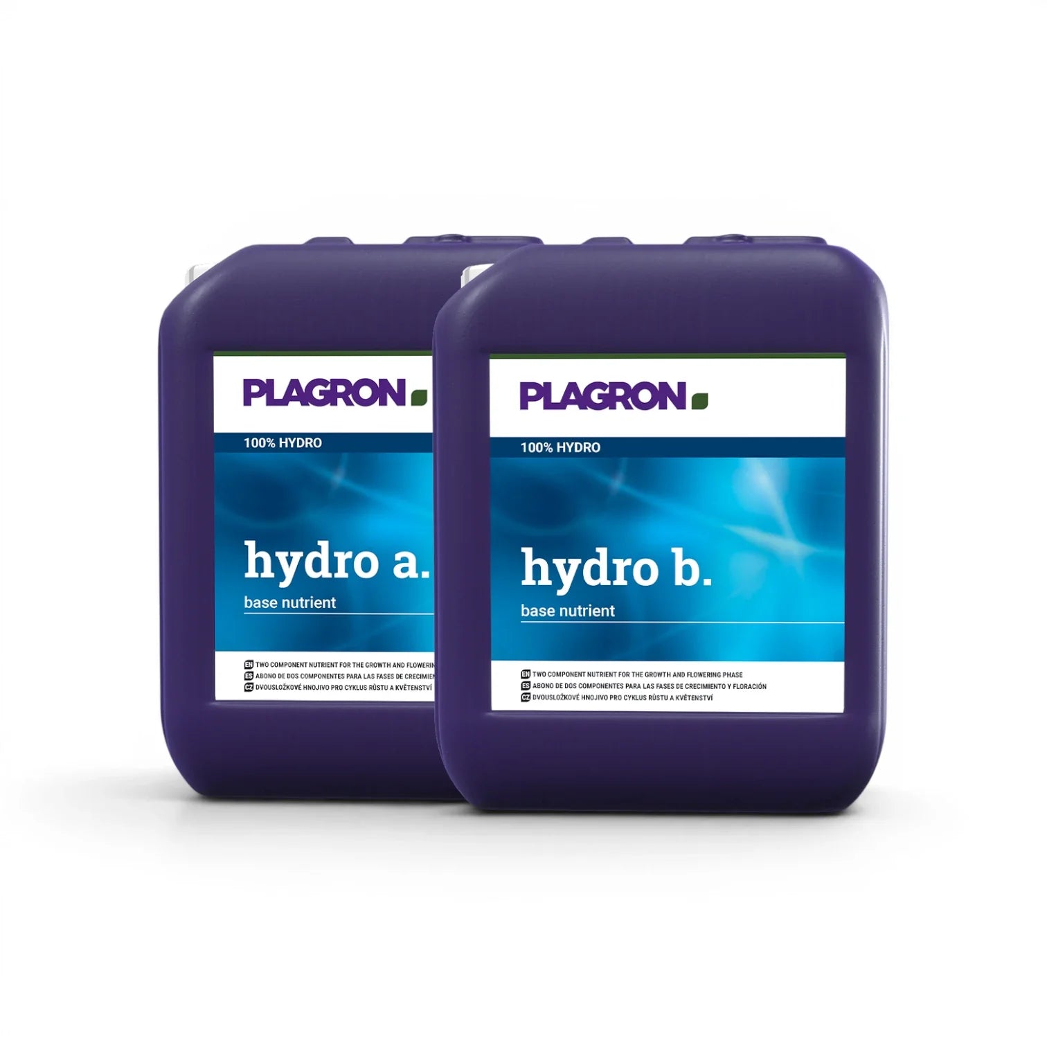 Plagron Hydro A+B 5 L bottle set on a white background