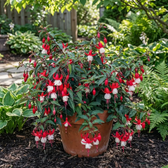 Fuchsia 'Madame Cornelissen' detail shot.