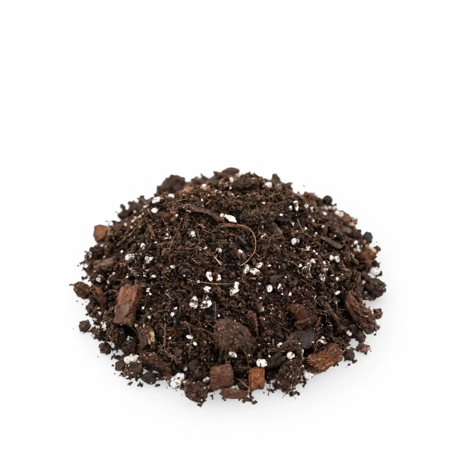 Heap of Hoya potting mix on a white background
