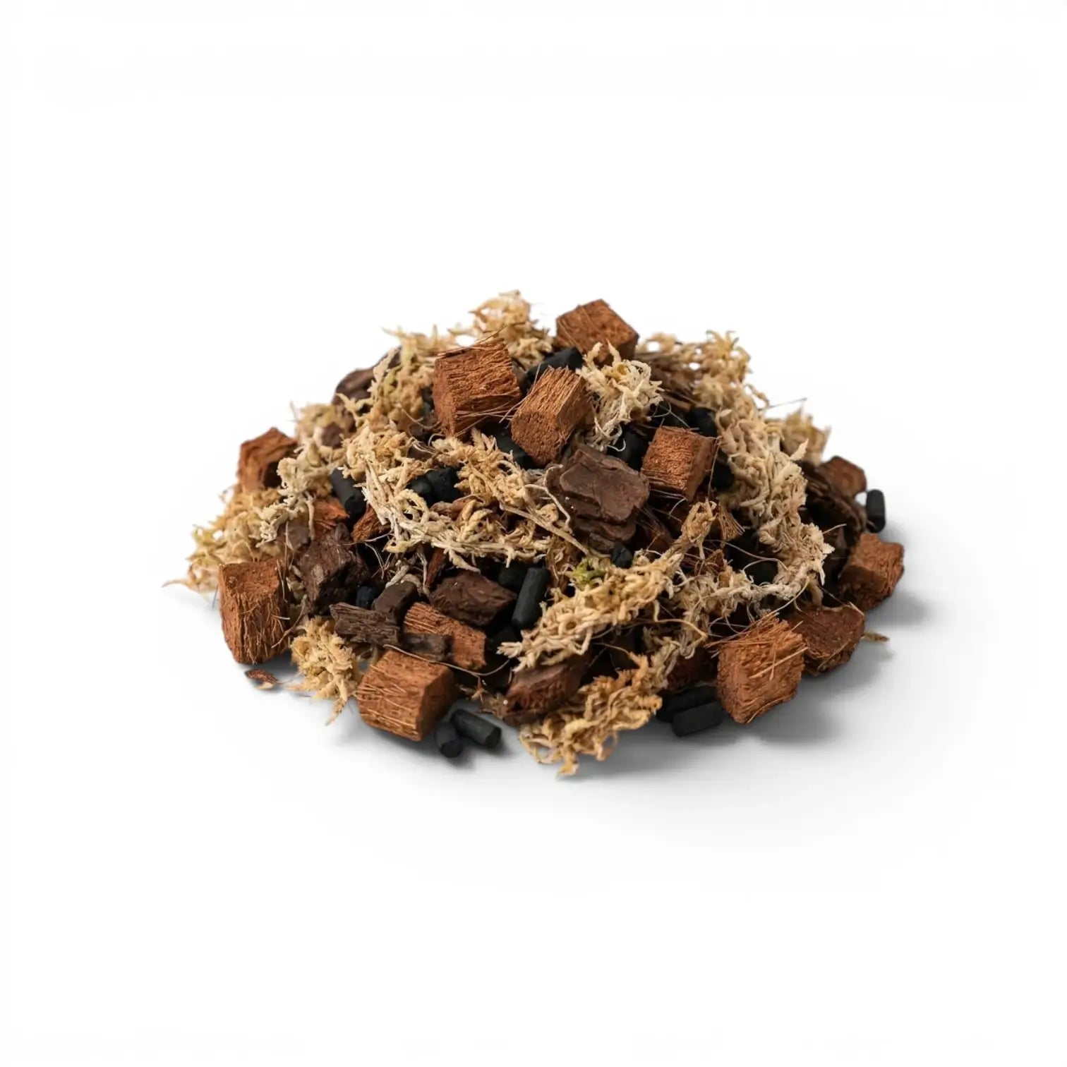 orchid potting mix on a white background