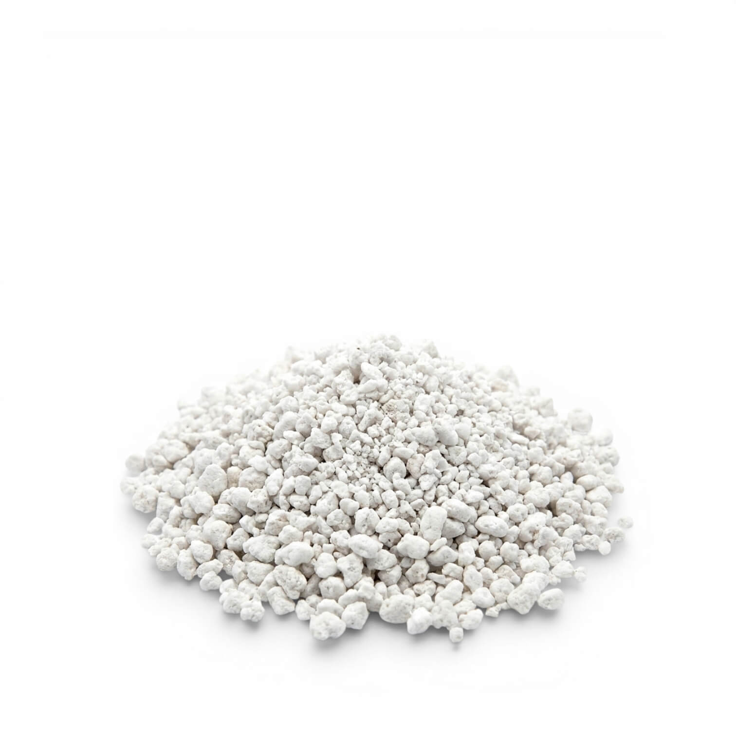 Heap of perlite on a white background