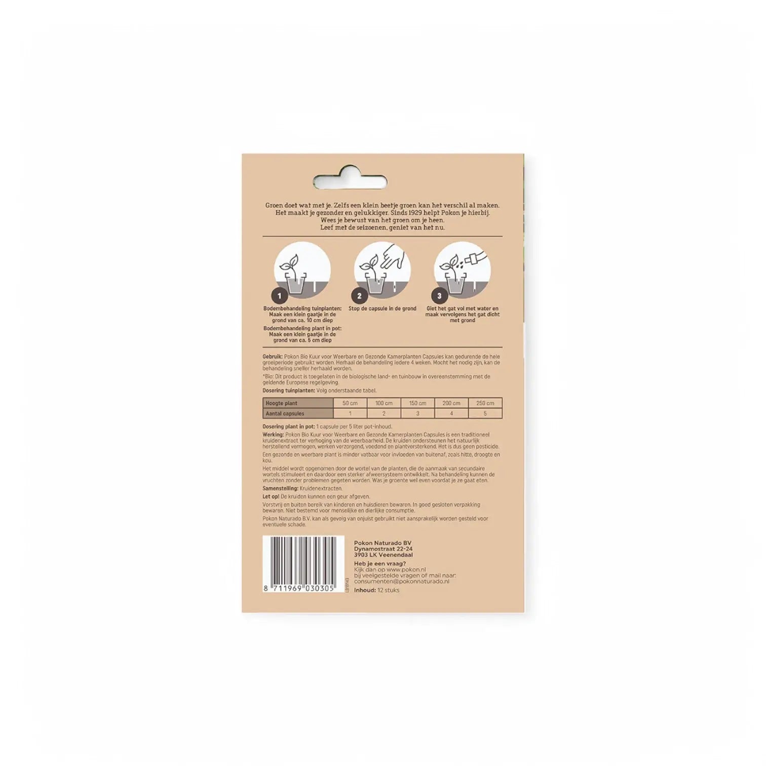 Pokon Bio Plant Cure Capsules on white background.