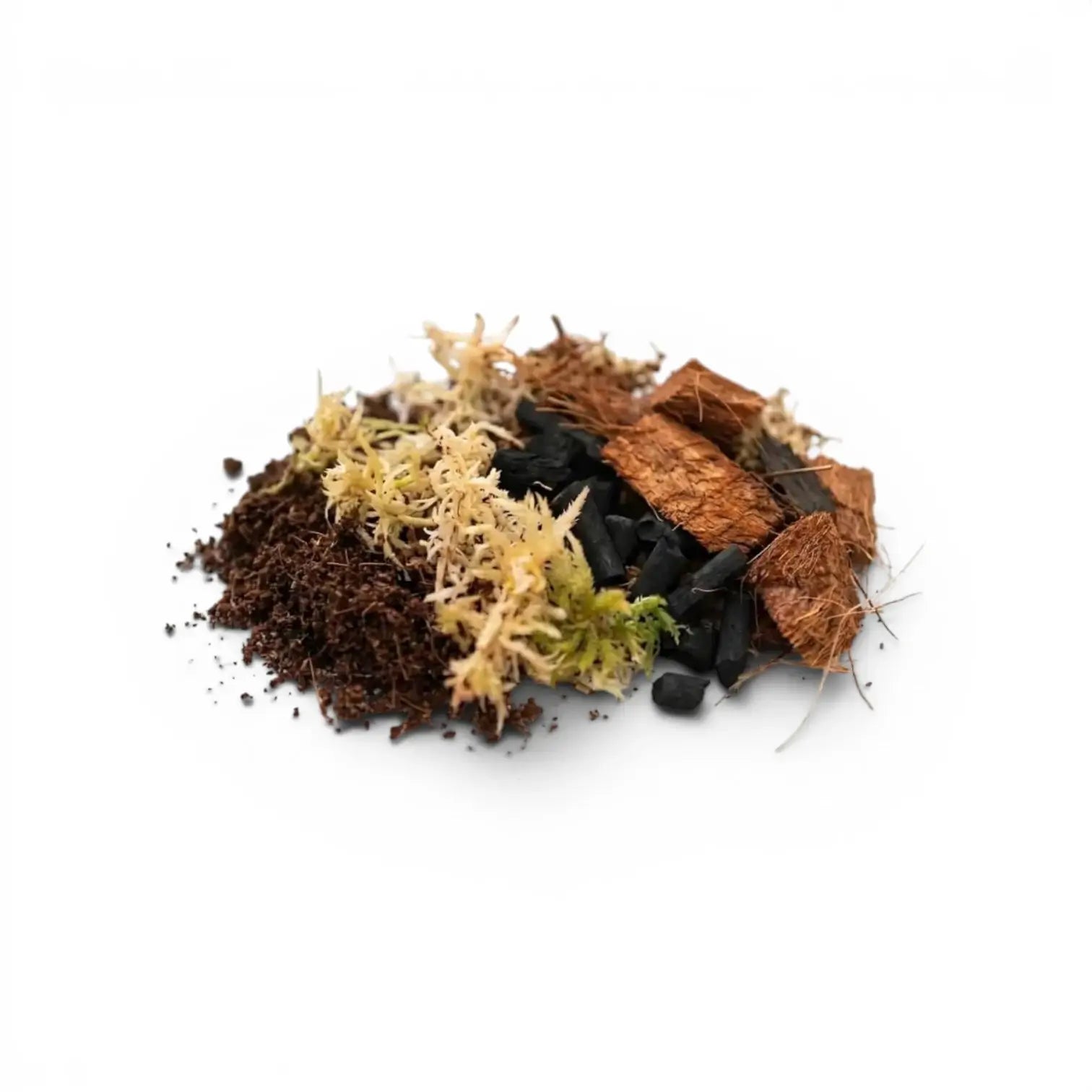 Terrarium potting mix on a white background