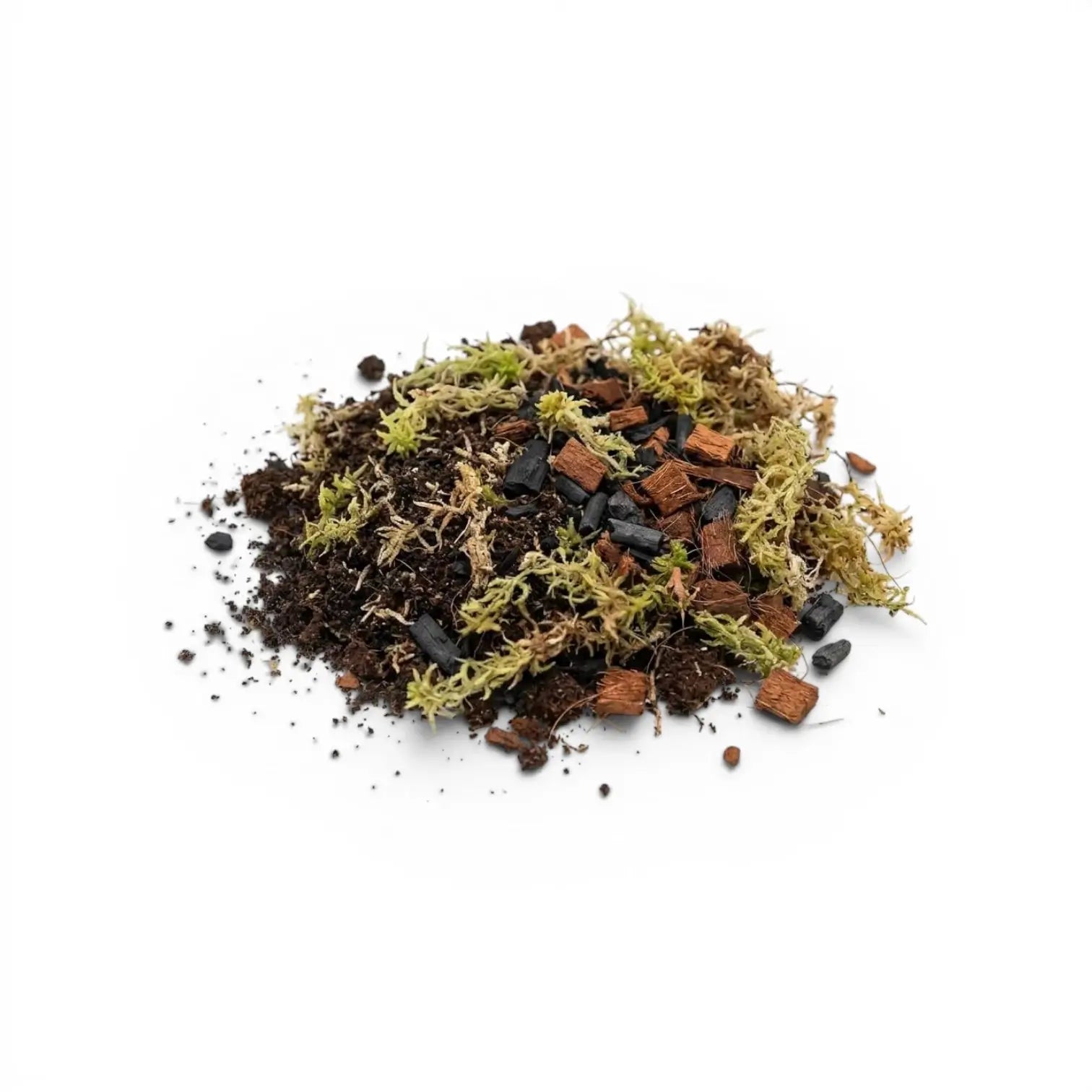 Terrarium potting mix on a white background