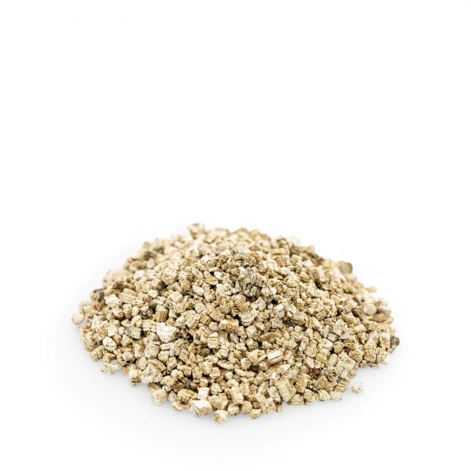 Heap of vermiculite on a white background